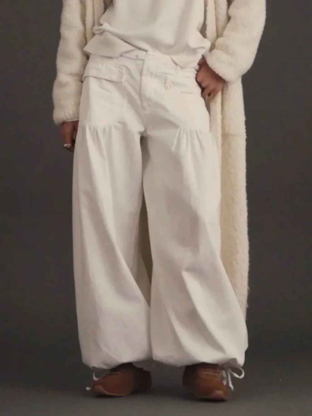 Free People White Balloon Pants